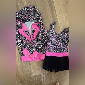 Ivivva lot by Lululemon Pink Hoodie with gymnastics leotard